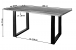 Baumkante Esstisch Indisches Rosenholz shinafarben 180x90 schwarz MAREK