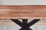 Esstisch Baumkante massiv Akazie natur 260 x 100 schwarz FELINA