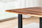 Baumkante Esstisch Indisches Rosenholz shinafarben 140x80 schwarz MAREK