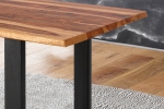 Baumkante Esstisch Indisches Rosenholz shinafarben 140x80 schwarz MAREK