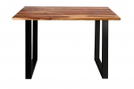 Baumkante Esstisch Indisches Rosenholz shinafarben 140x80 schwarz MAREK