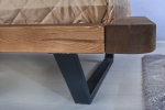 Balkenbett Massivholzbett 180x200 cm Fichte honigfarben Evora