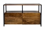 Sideboard Kommode Akazie 110x35x65 cm nussbaumfarben Nagar III