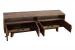 Lowboard TV-Board Akazie massiv 130x30x45 cm nussbaumfarben Nagar III