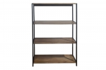 Bücherregal Akazie massiv Metallrahmen 90x35x138 cm nussbaumfarben schwarz Nagar I