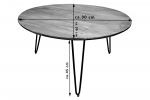 Couchtisch Akazie massiv Hairpin-Gestell Metall 90x90x45 cm nussbaumfarben schwarz Nagar