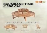 Rundbank 360° Gartenbank Teak massiv  ø180 cm TIMO