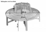 Rundbank 360° Gartenbank Teak massiv  ø180 cm TIMO