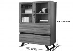 Highboard 98 x 44 x 175 cm Akazienholz nussbaumfarben SARAH