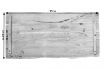  Tischplatte Baumkante Akazie Natur 120 x 60 cm CURT