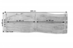 SAM® Tischplatte Baumkante Akazie Natur 180 x 60 cm CURT