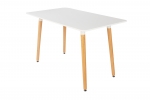 Esstisch 120 x 70 MDF-Holz Weiß Füße Buche DANIEL