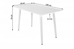 Esstisch 120 x 70 MDF-Holz Weiß Füße Buche DANIEL