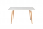 Esstisch 120 x 70 MDF-Holz Weiß Füße Buche DANIEL