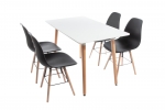 Esstisch 120 x 70 MDF-Holz Weiß Füße Buche DANIEL