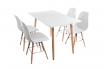 Esstisch 120 x 70 MDF-Holz Weiß Füße Buche DANIEL