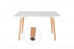 Esstisch 120 x 70 MDF-Holz Weiß Füße Buche DANIEL