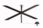 Baumkantentisch Akazie nougatfarben 180(280)x90 cm Ansteckplatten Spider-Gestell schwarz JANOSH
