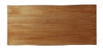 Baumkantentisch Hevea massiv eichefarben 140 x 80 cm U-Gestell schwarz MAILO