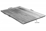 Tischplatte Baumkante massiv Akazie natur 140 x 80 MILO itemprop=