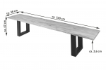 Sitzbank Baumkante 220 cm Eichenholz massiv schwarz Enrico