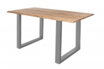 Tischgestell 2er Set Roheisen lackiert 70x10x74 cm silber U-Gestell itemprop=