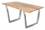 Tischgestell 2er Set Roheisen lackiert 70x10x74 cm silber V-Gestell