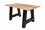 Tischgestell 2er Set Roheisen lackiert 70x10x74 cm schwarz A-Gestell