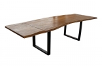 SAM® Esstisch Baumkante Akazie nougat 220 (320) x 100 mit Ansteckplatten BARCELONA