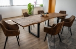 SAM® Esstisch Baumkante Akazie nougat 220 (320) x 100 mit Ansteckplatten BARCELONA