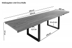 SAM® Esstisch Baumkante Akazie nougat 220 (320) x 100 mit Ansteckplatten BARCELONA