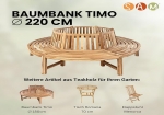 Rundbank 360° Gartenbank Teak massiv ø220 cm TIMO