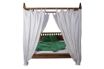 Himmelbett 180x200 cm Massivholzbett Akazie nougat Zoe