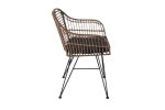 Esszimmerstuhl Armlehnenstuhl Rattan Farbe braun inkl. Kissen ANTALYA