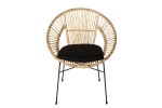 Esszimmerstuhl Korbstuhl Rattan Farbe natur inkl. Sitzkissen GENUA