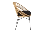 Esszimmerstuhl Korbstuhl Rattan Farbe natur inkl. Sitzkissen GENUA