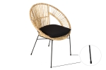 Esszimmerstuhl Korbstuhl Rattan Farbe natur inkl. Sitzkissen GENUA