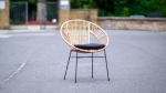 Esszimmerstuhl Korbstuhl Rattan Farbe natur inkl. Sitzkissen GENUA