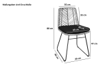 Esszimmerstuhl Rattanstuhl Farbe braun inkl. Sitzkissen KAIRO