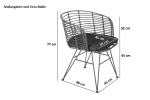 Esszimmerstuhl Rattanstuhl Farbe braun inkl. Sitzkissen NAIROBI