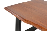 Couchtisch Baumkante massiv Akazie Nussbaum 140 x 75 cm U-Gestell schwarz INSA
