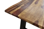 Baumkante Esstisch Indisches Rosenholz shinafarben  180x90 A-Gestell schwarz Lotti