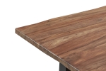 Baumkante Esstisch Indisches Rosenholz teakfarben  160x85 X-Gestell schwarz Lotti