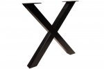Baumkante Esstisch Indisches Rosenholz teakfarben  160x85 X-Gestell schwarz Lotti