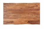 Baumkante Esstisch Indisches Rosenholz teakfarben  160x85 X-Gestell schwarz Lotti