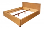 Loombett Korbbett Doppelbett Honigfarben aus Loom-Geflecht 140 x 200 cm TUNIS