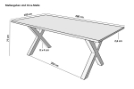 Esstisch Baumkante Akazie naturfarben 280 x 100 cm X-Gestell schwarz FREDERIK