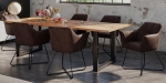 Esstisch Baumkante Massiv Mango naturfarben 260 x 100 schwarz U-Gestell DORA