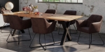 Esstisch Baumkante Massiv Mango naturfarben 260 x 100 schwarz X-Gestell DORA