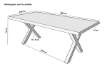 Baumkantentisch Rough Wood Platte 300 cm X-Gestell schwarz Ramon